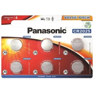 Батарейка Panasonic літієва CR2025 блістер, 6 шт., CR-2025EL/6B UA